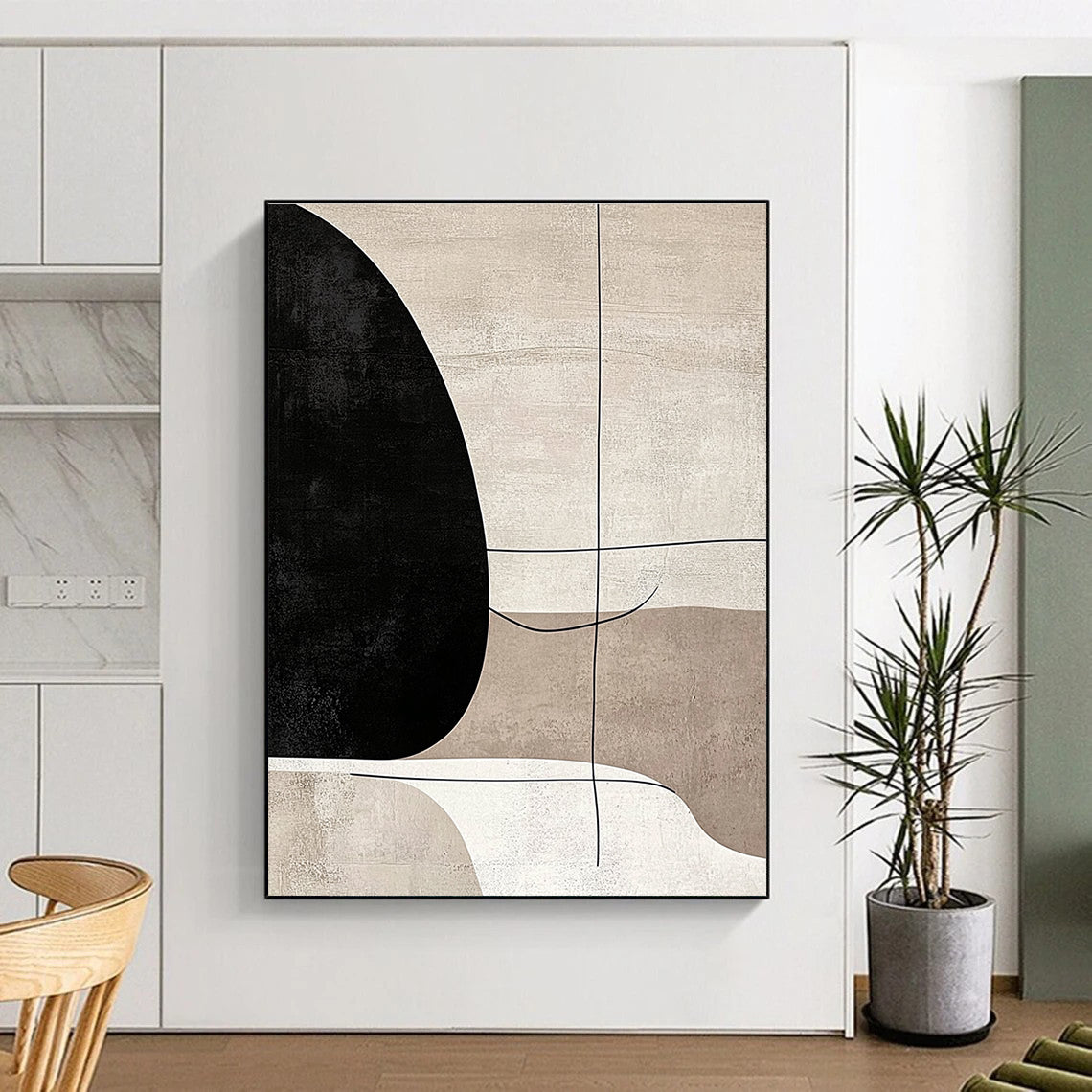 Minimalist Abstract Painting with Geometric Shapes GER418
