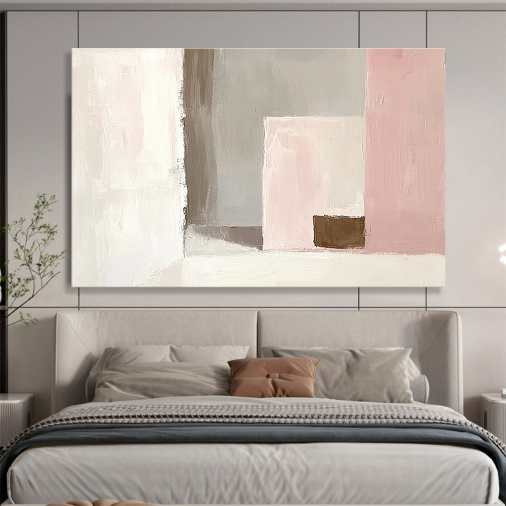 Pastel Geometry Abstract Painting with Soft Color Blocks DYP380