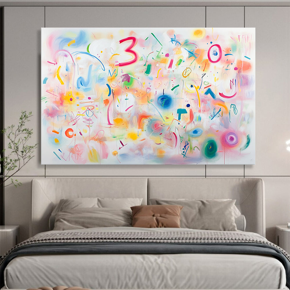 Colorful Playful - Symbol and Shape Abstract Painting DYP067