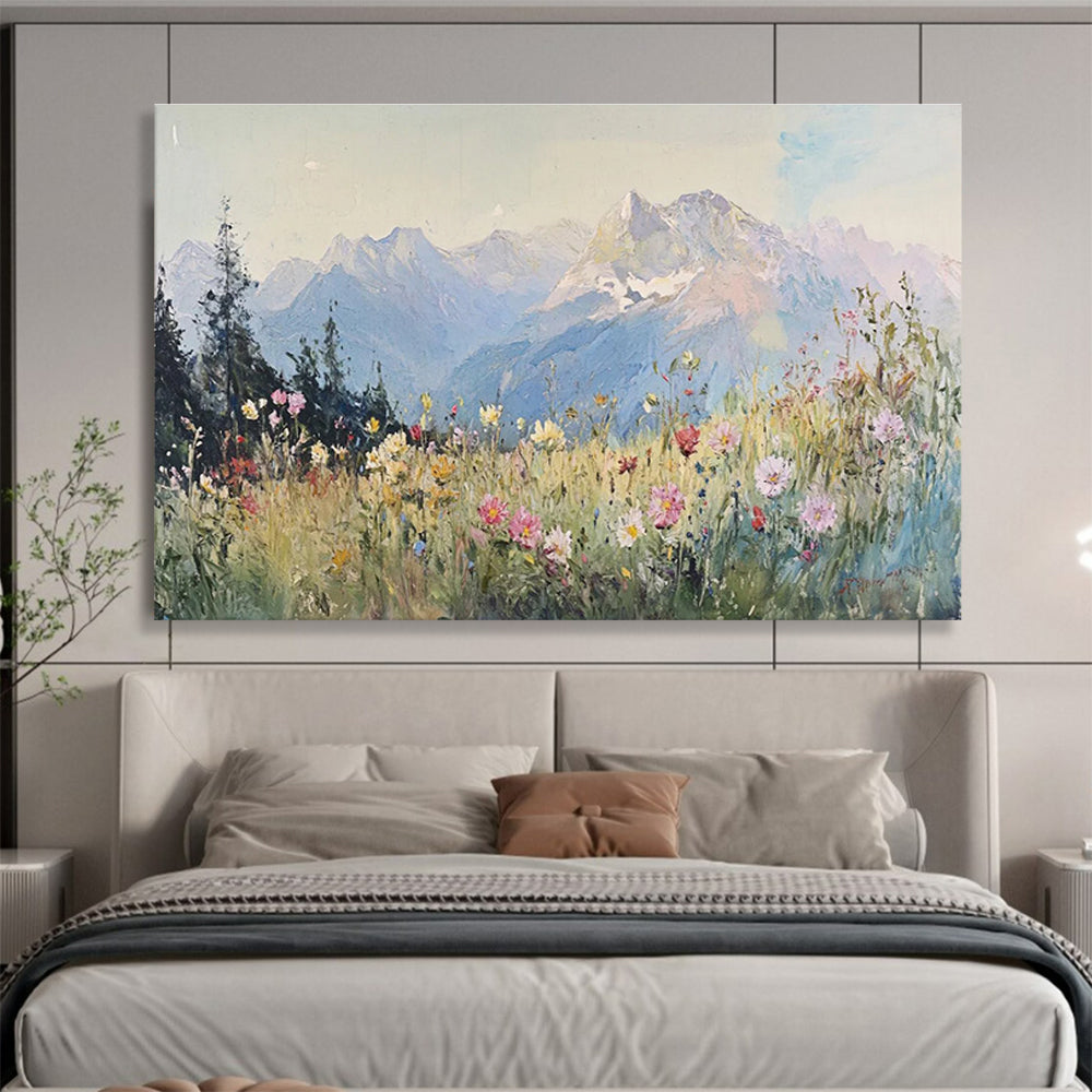 Alpine Meadow Abstract Painting with Fresh, Natural Abundance THY409