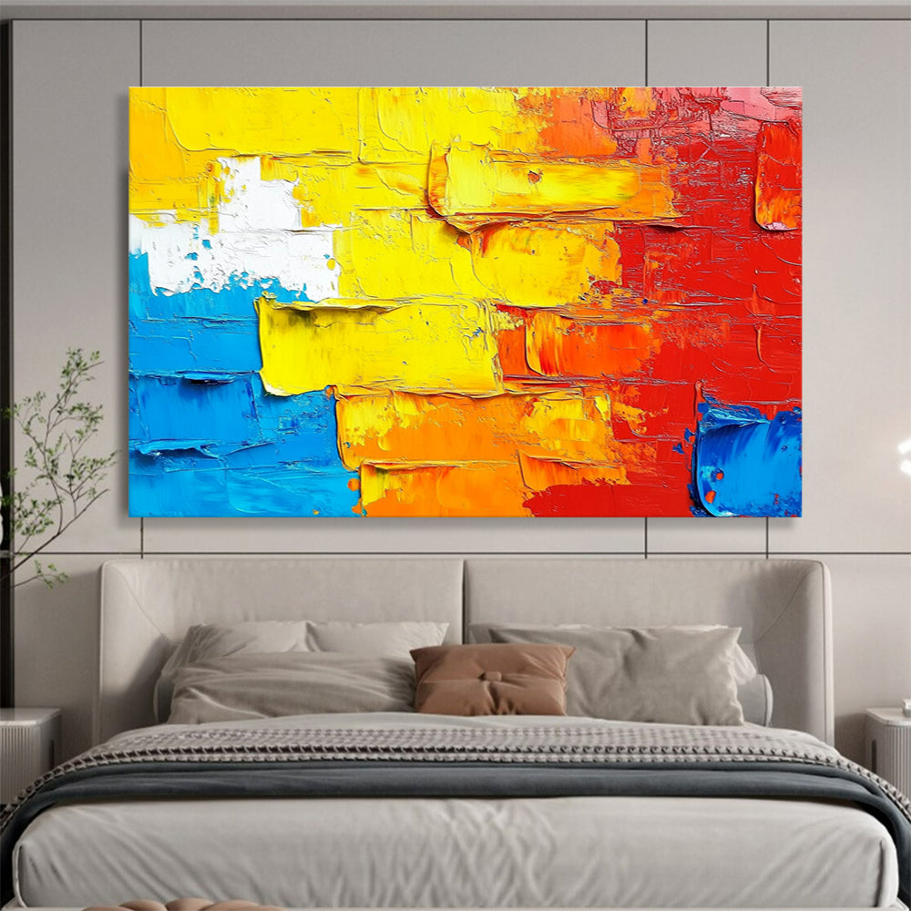 Colorful Textured Abstract Painting with Thick Brushstrokes DYP420
