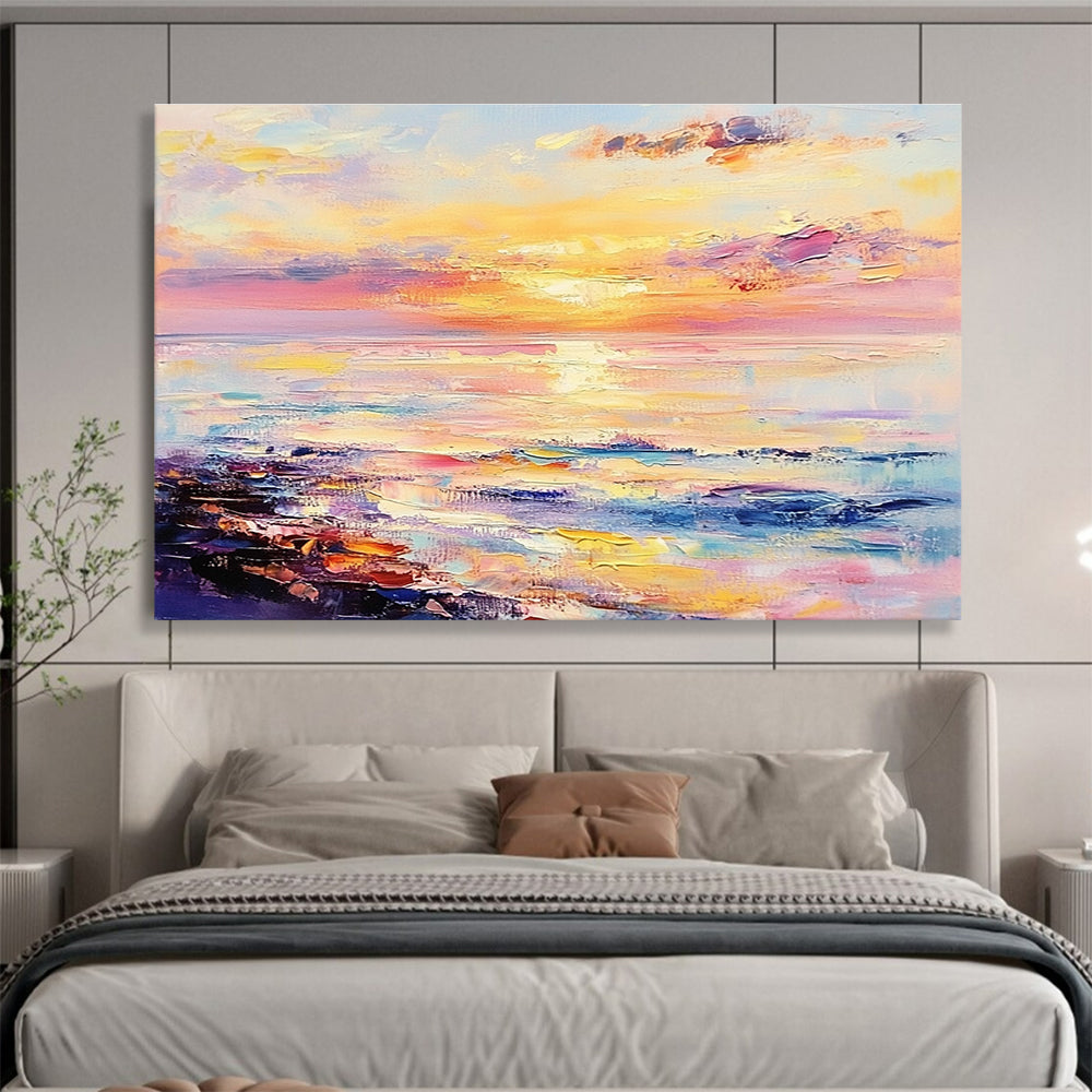 Pastel Sunset Abstract - Dreamy Ocean Abstract Painting DYP008
