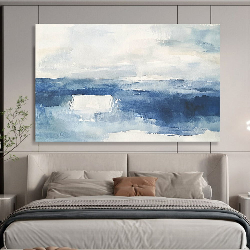 Blue Sea Abstract Painting in Watercolor Style DYP448