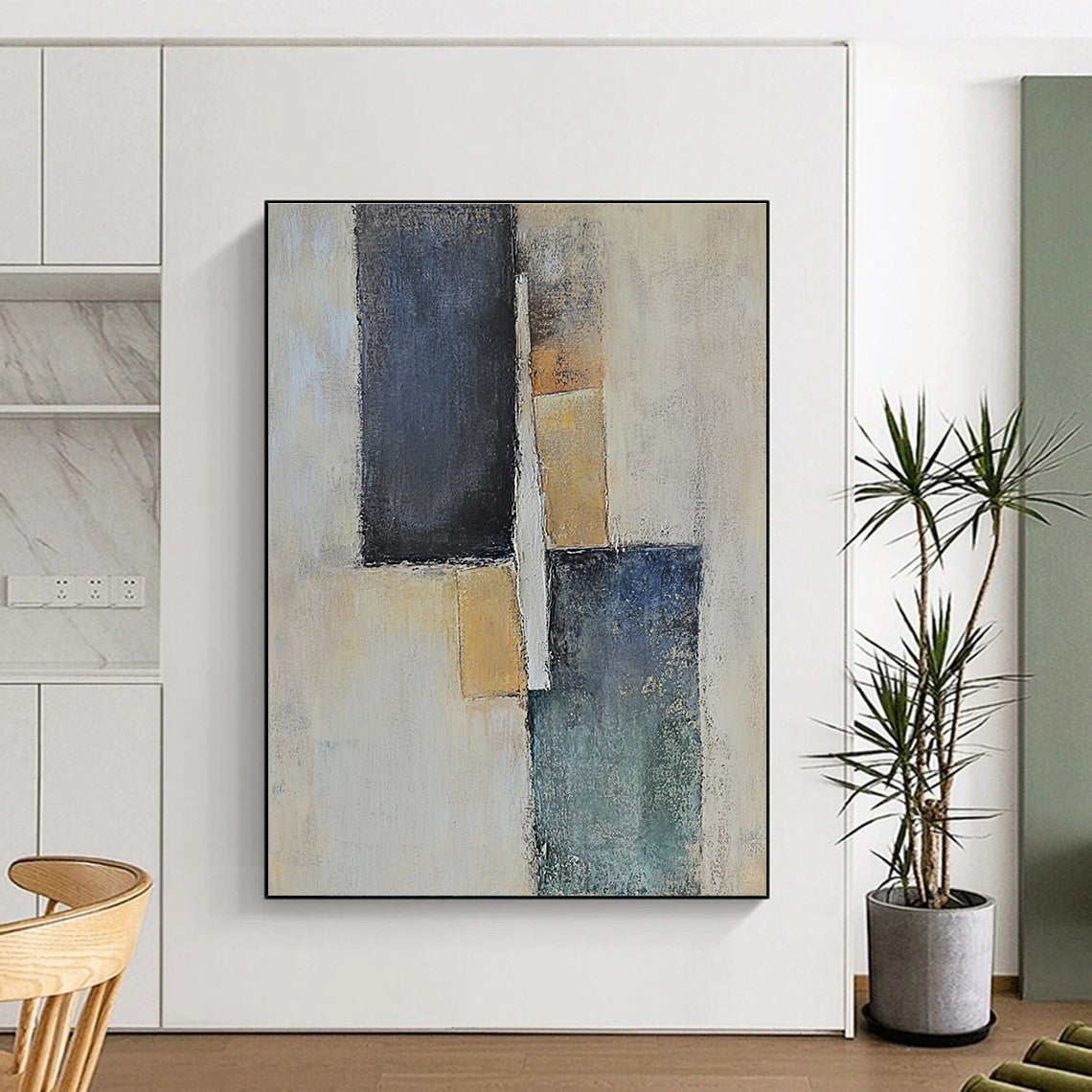 Earth - Toned Abstract Painting with Subtle Layers GER147
