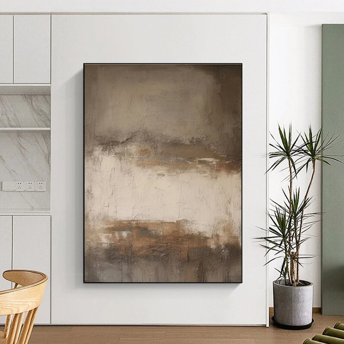 Neutral Tones Abstract Painting with Subtle Textures ADGE441