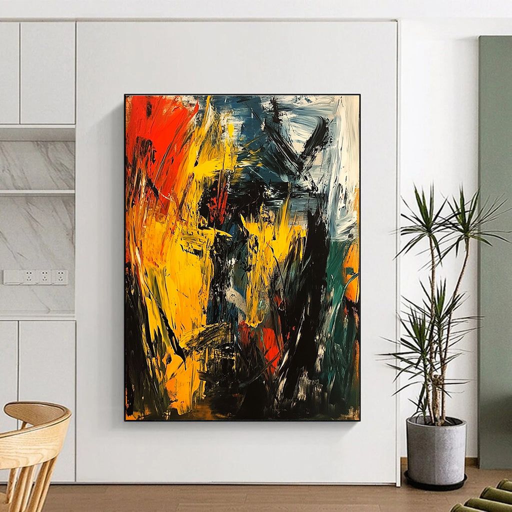 Vivid Color Burst Abstract Painting with Bold Strokes GER750