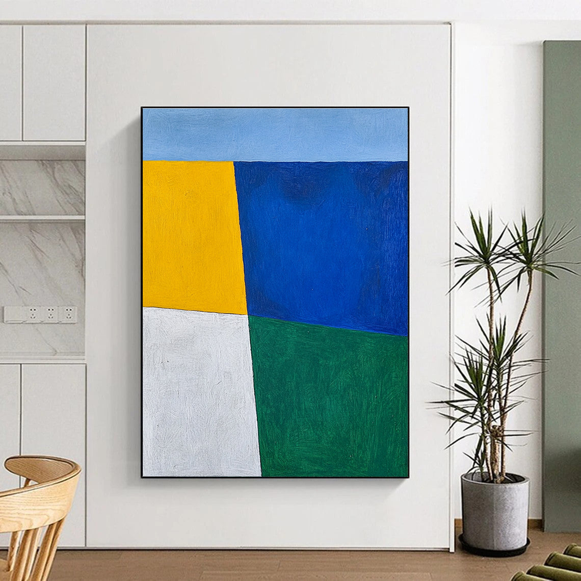 Primary Colors Geometric Block Abstract Painting GER219