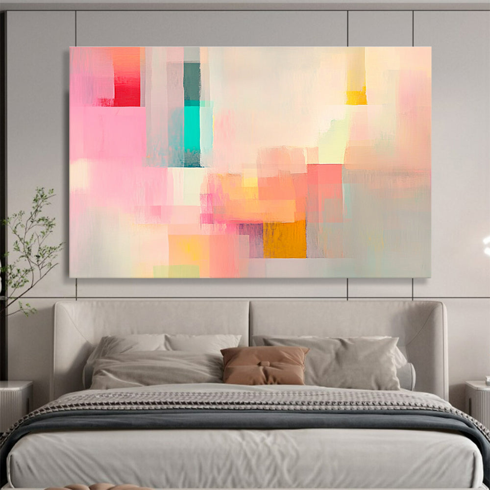 Pastel Color Block Abstract Painting with Soft Hues DYP460