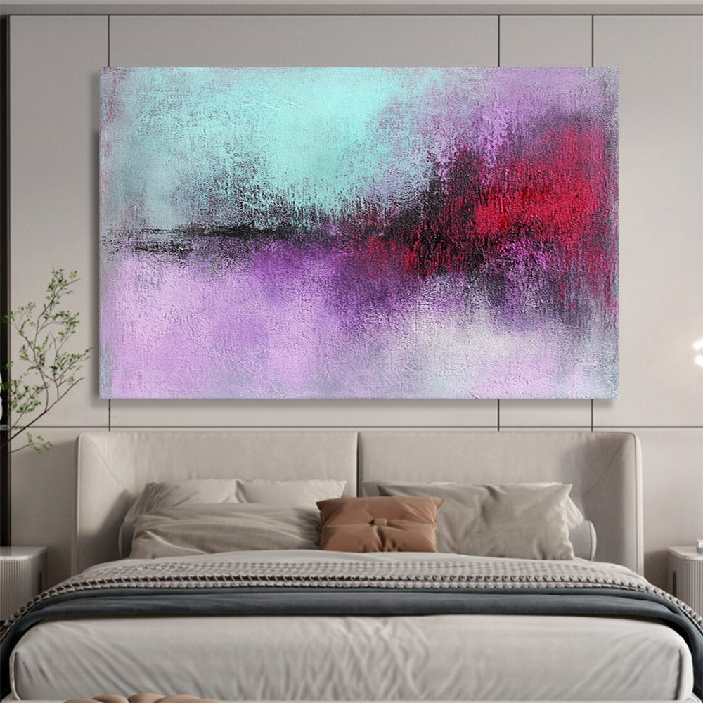 Purple and Red Abstract Painting with Bold and Intense Hues DYP378