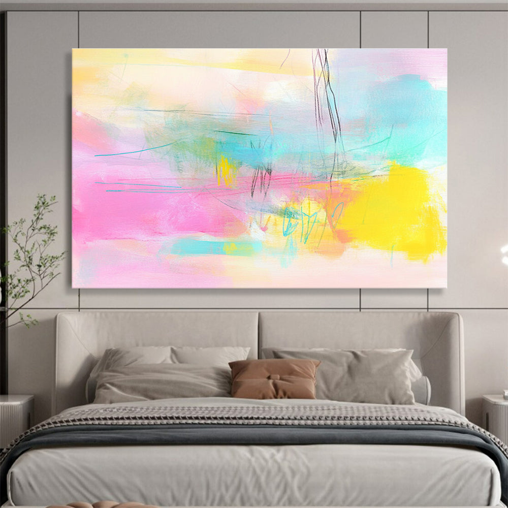 Pastel Color Abstract Painting with Soft and Dreamy Hues DYP370
