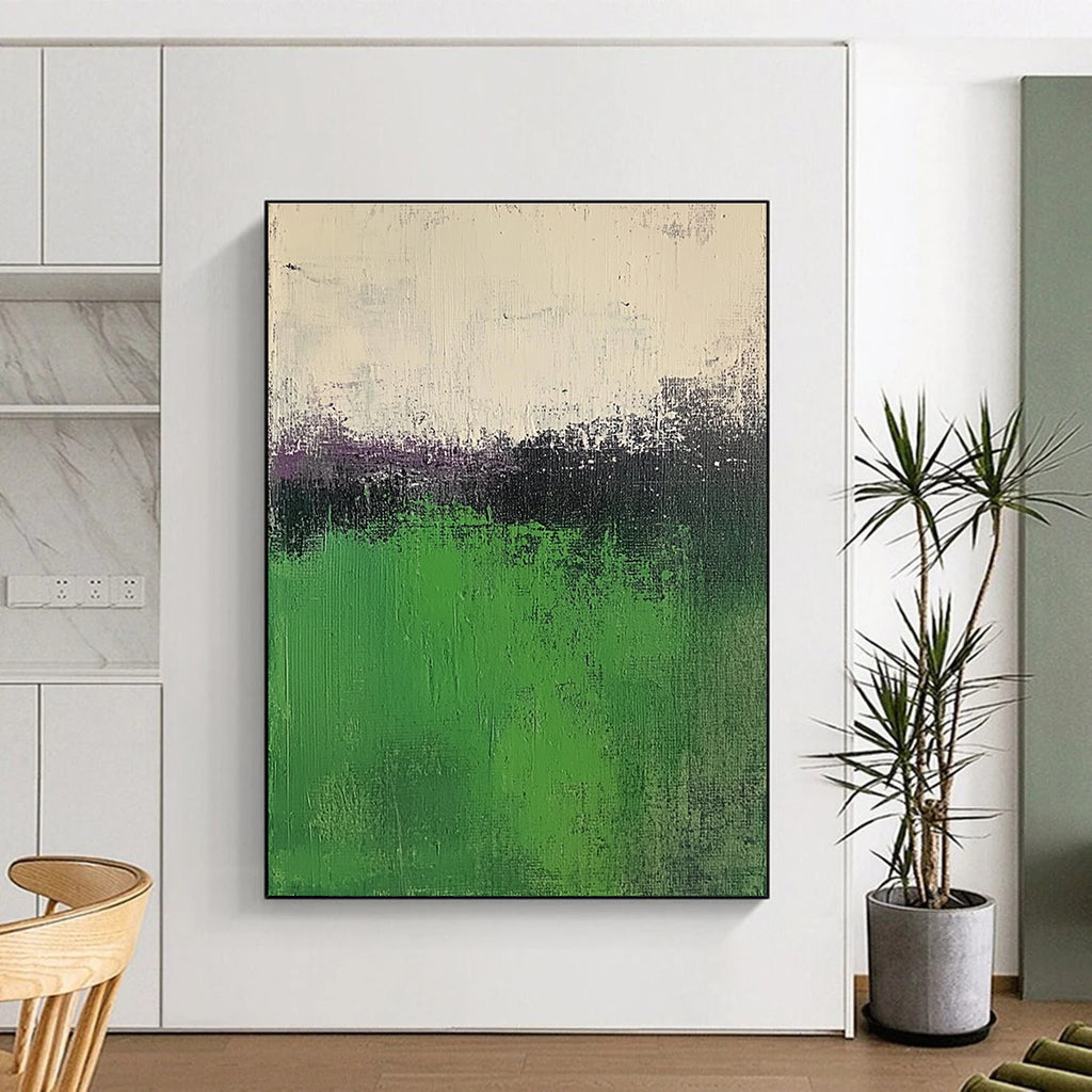 Green and Purple Abstract Painting with Gradient Textures GER568