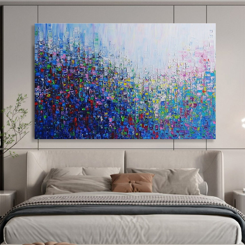 Colorful Pixelated - Cityscape Abstract Painting DYP065