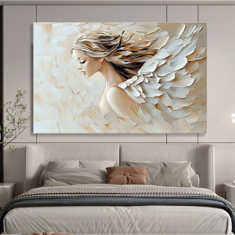 Angel - like Figure Abstract Painting with Textured Wings DYP276