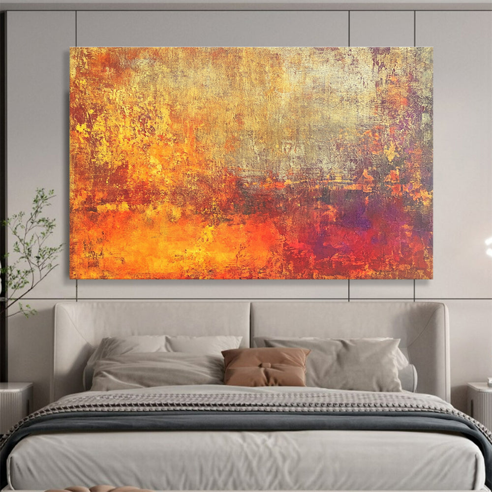 Orange Yellow Purple - Warm Abstract Painting DYP024