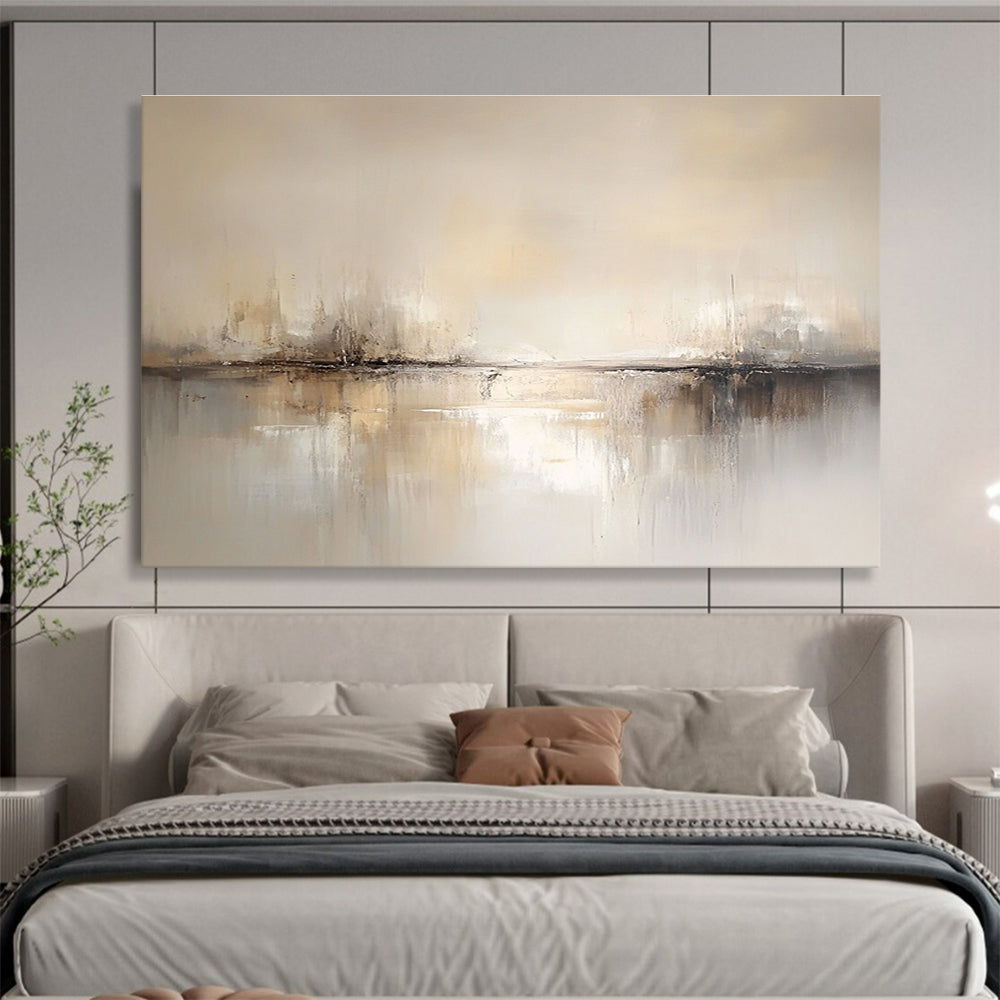 Neutral Tone Abstract Painting with Subtle Reflections DYP386