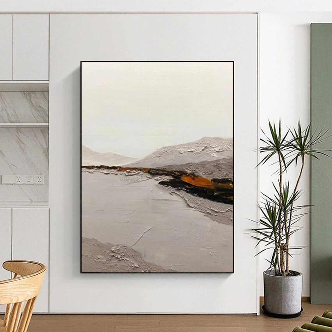 Minimalist Landscape Abstract Painting with Subtle Textures ADGE401