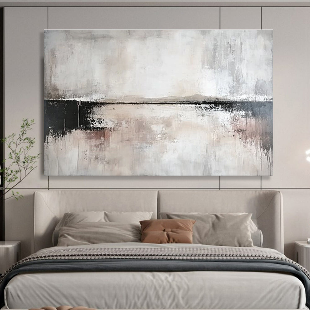 Monochromatic Abstract Landscape Painting with Gray Tones DYP540