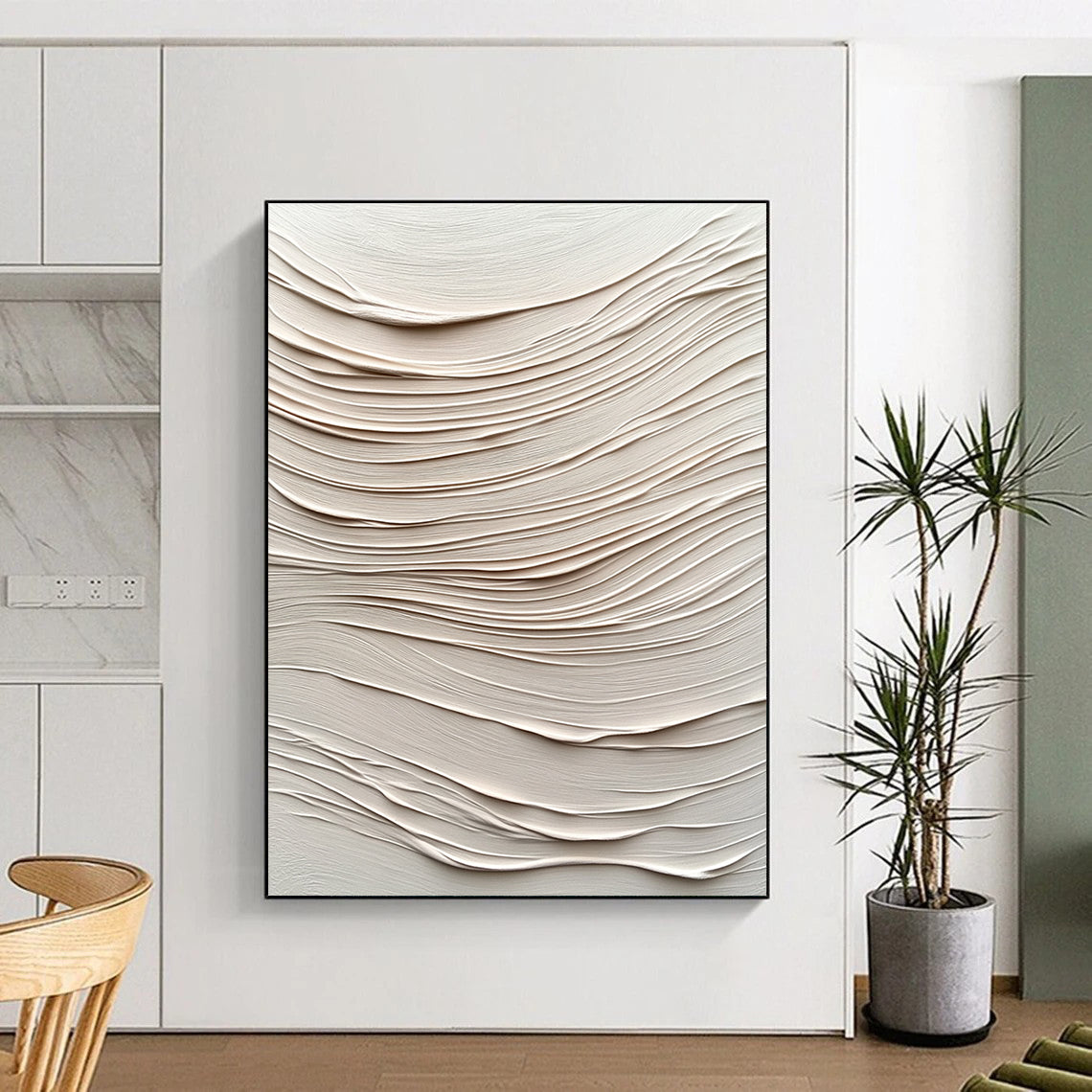 Creamy Wavy Textures Abstract Painting GER873