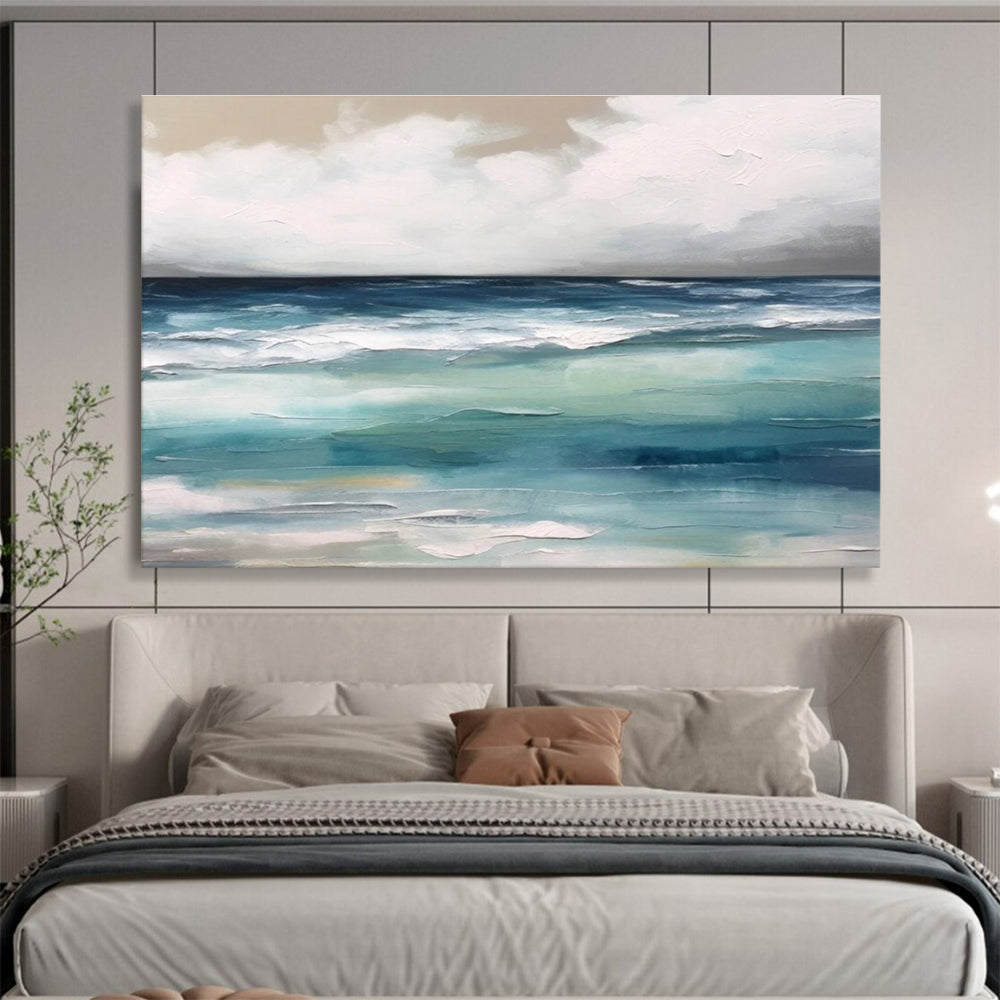 Blue Green Sea Sky Abstract Painting THY050