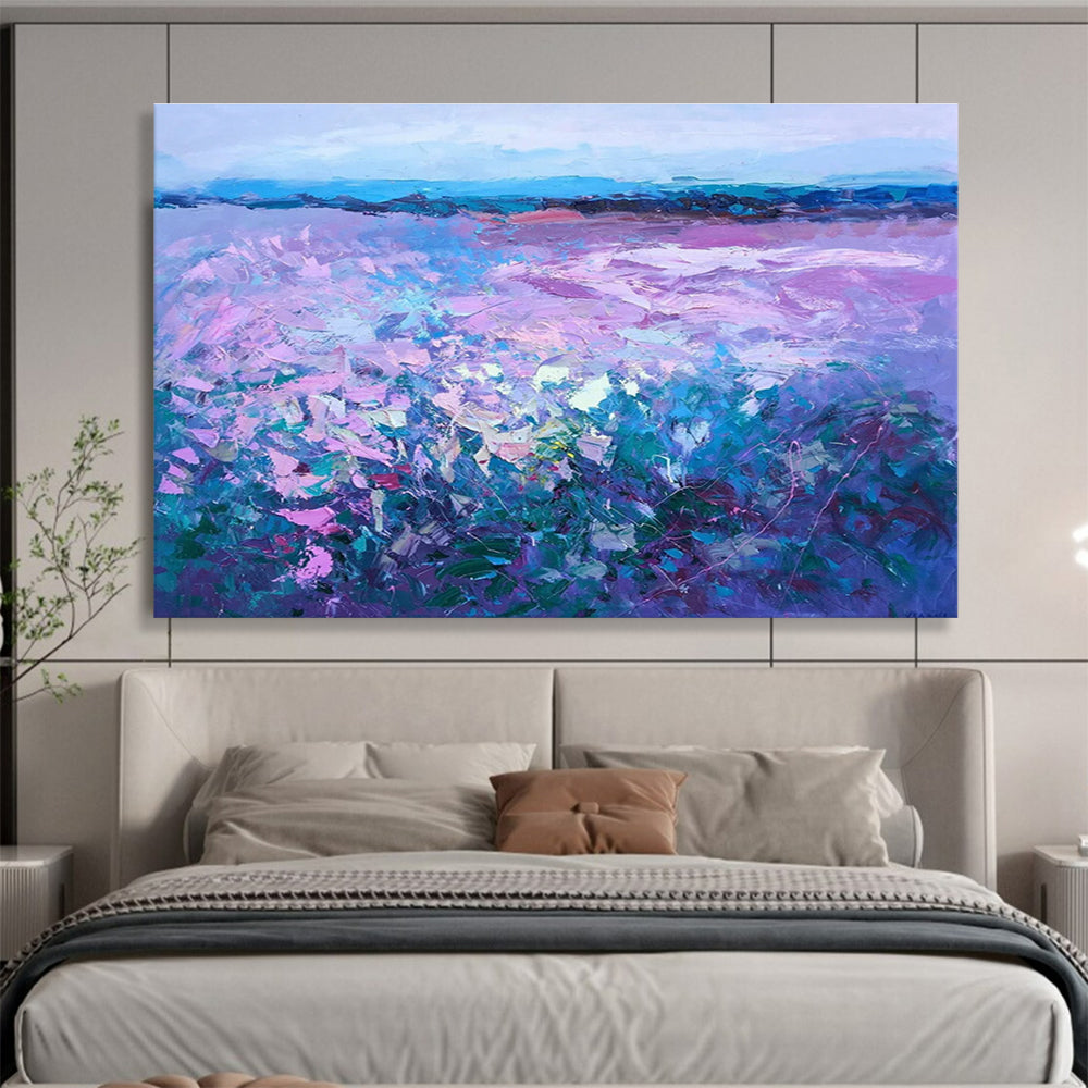 Purple Abstract Field Modern Painting THY453