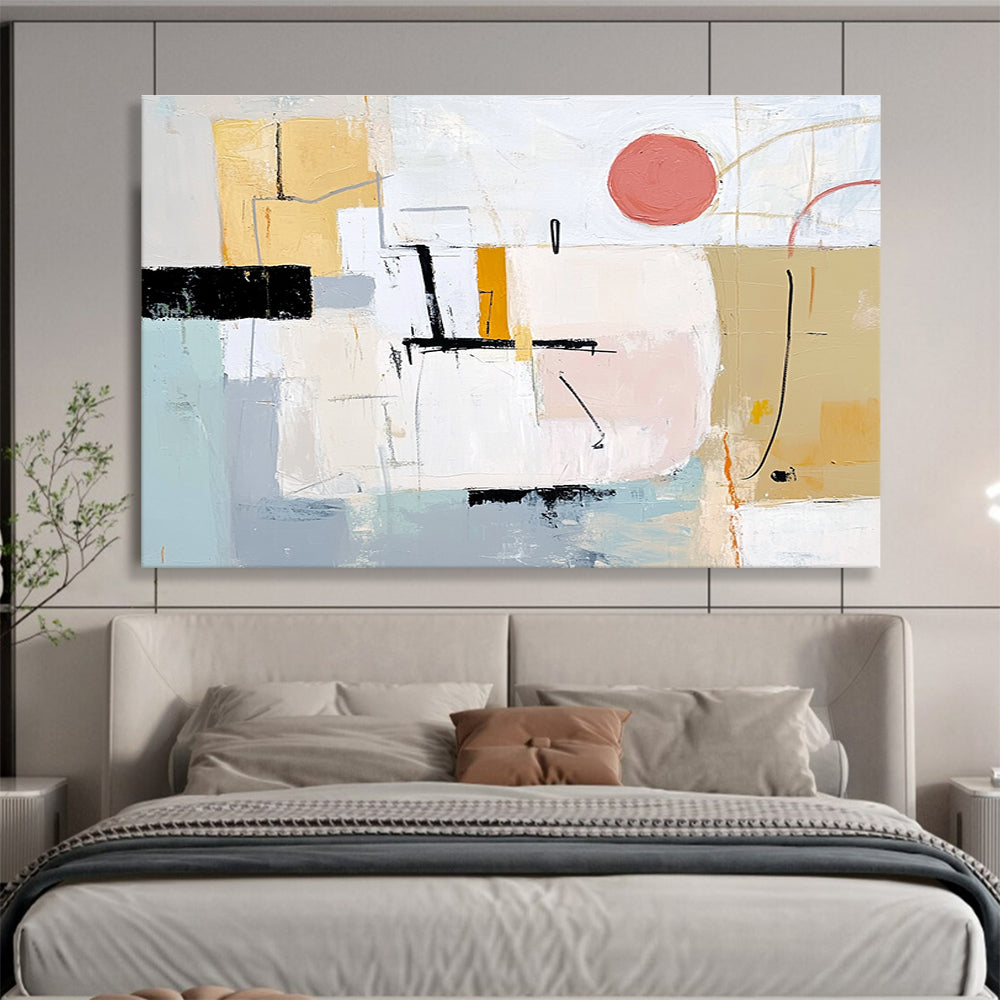 Pastel Colored Geometric Abstract Painting with Subtle Textures DYP202