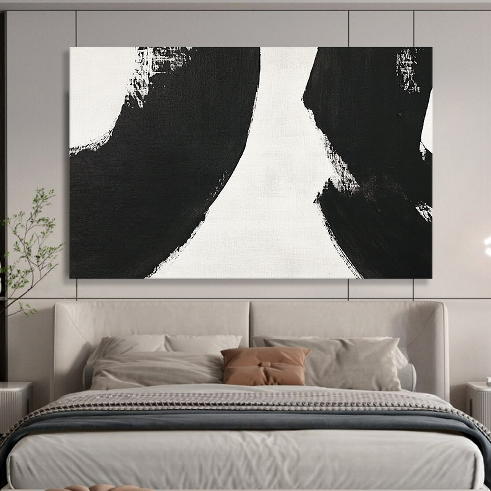 Black White Dynamic - Brushstroke Abstract Painting DYP031