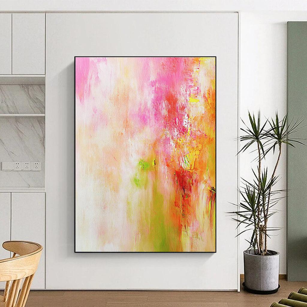 Pink Orange Abstract Painting with Gradient Effects GER704