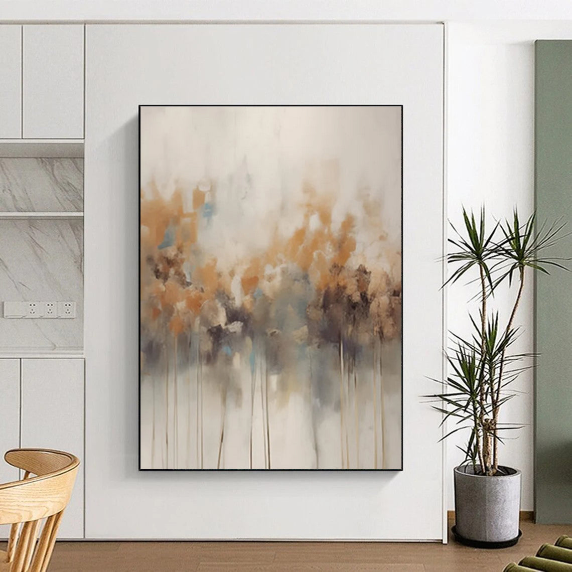 Soft Landscape Abstraction with Beige, Orange, and Blue ADGE117