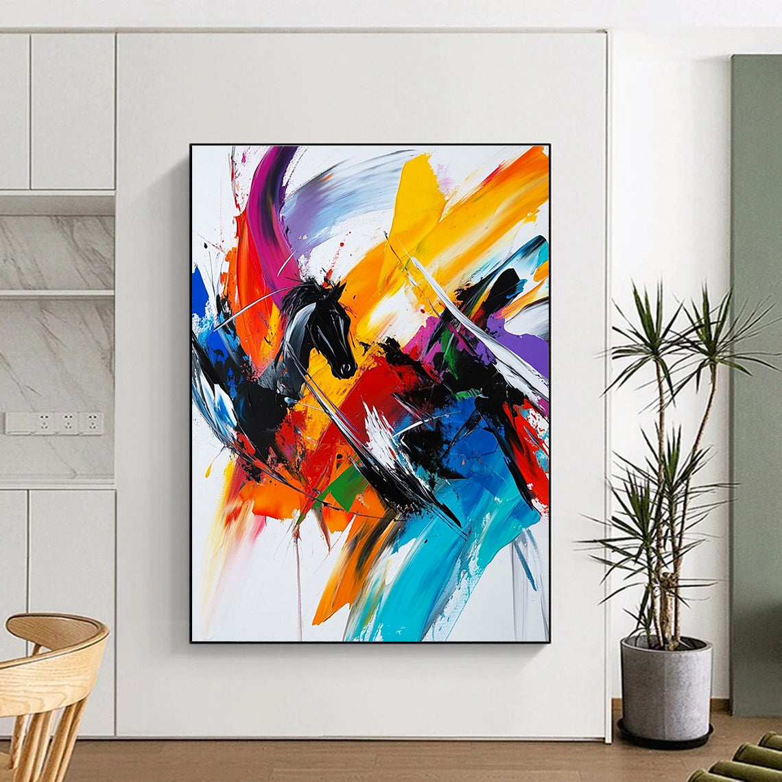 Horse Abstract Painting with Vivid Colors GER718