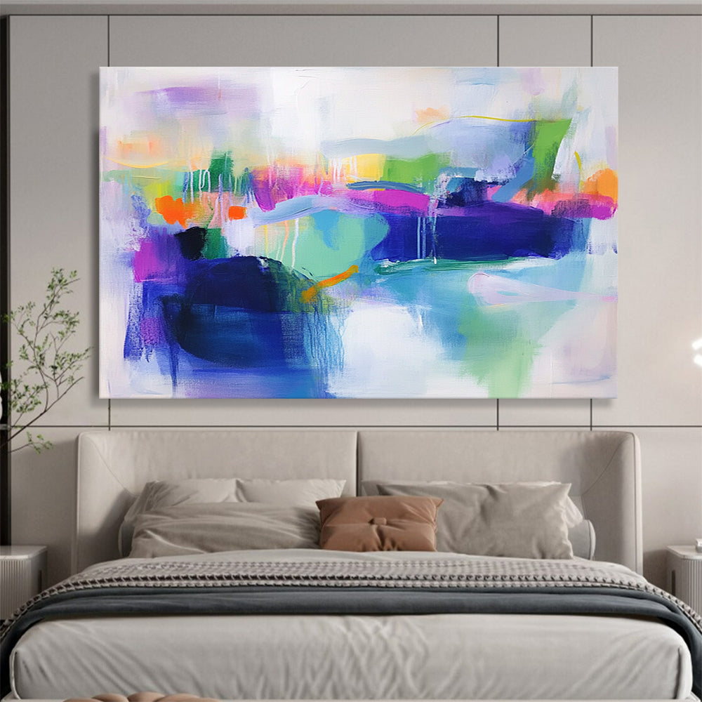 Vibrant Color Fusion Abstract Painting with Bold Color Mix DYP493