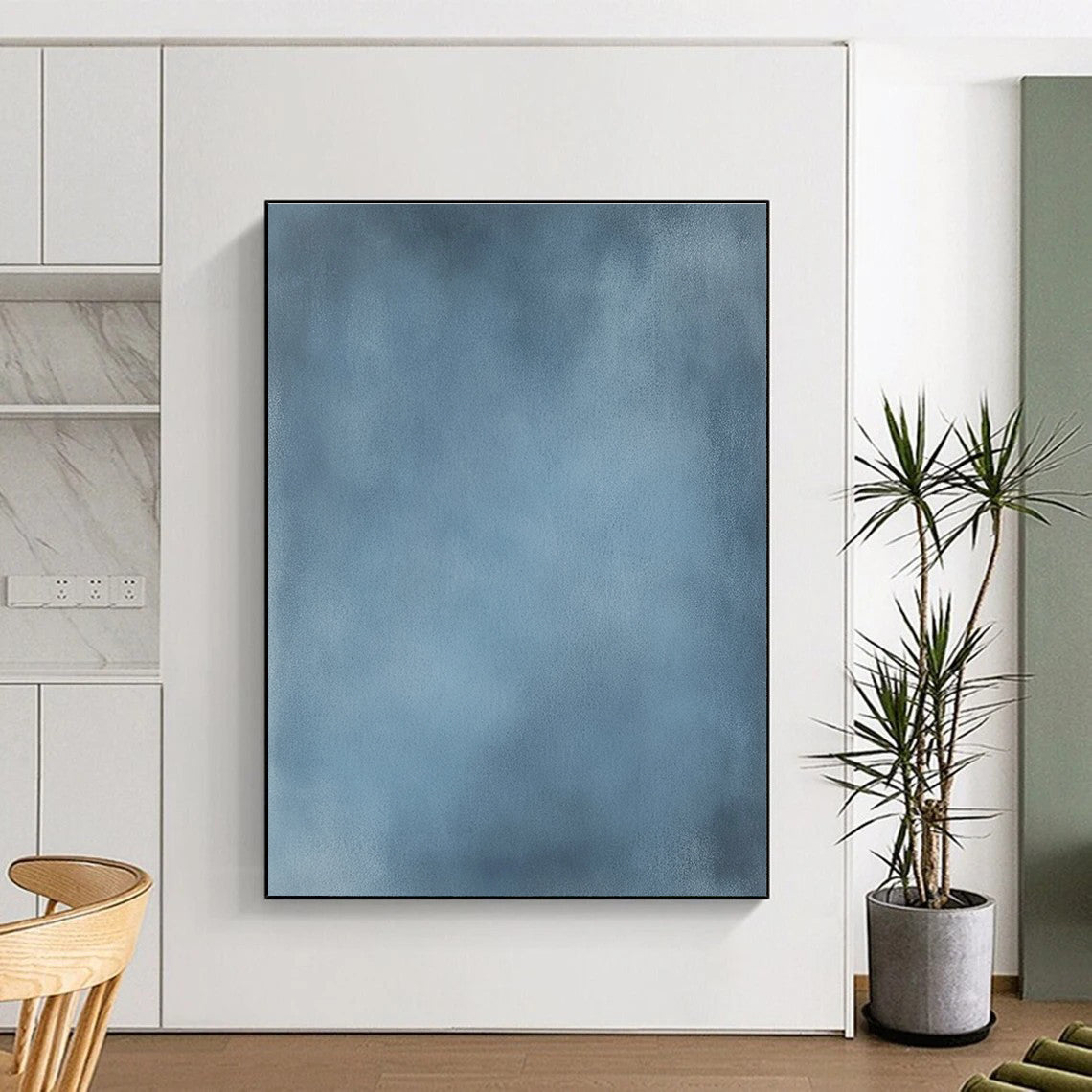 Blue Abstract Painting with Subtle Depth GER134