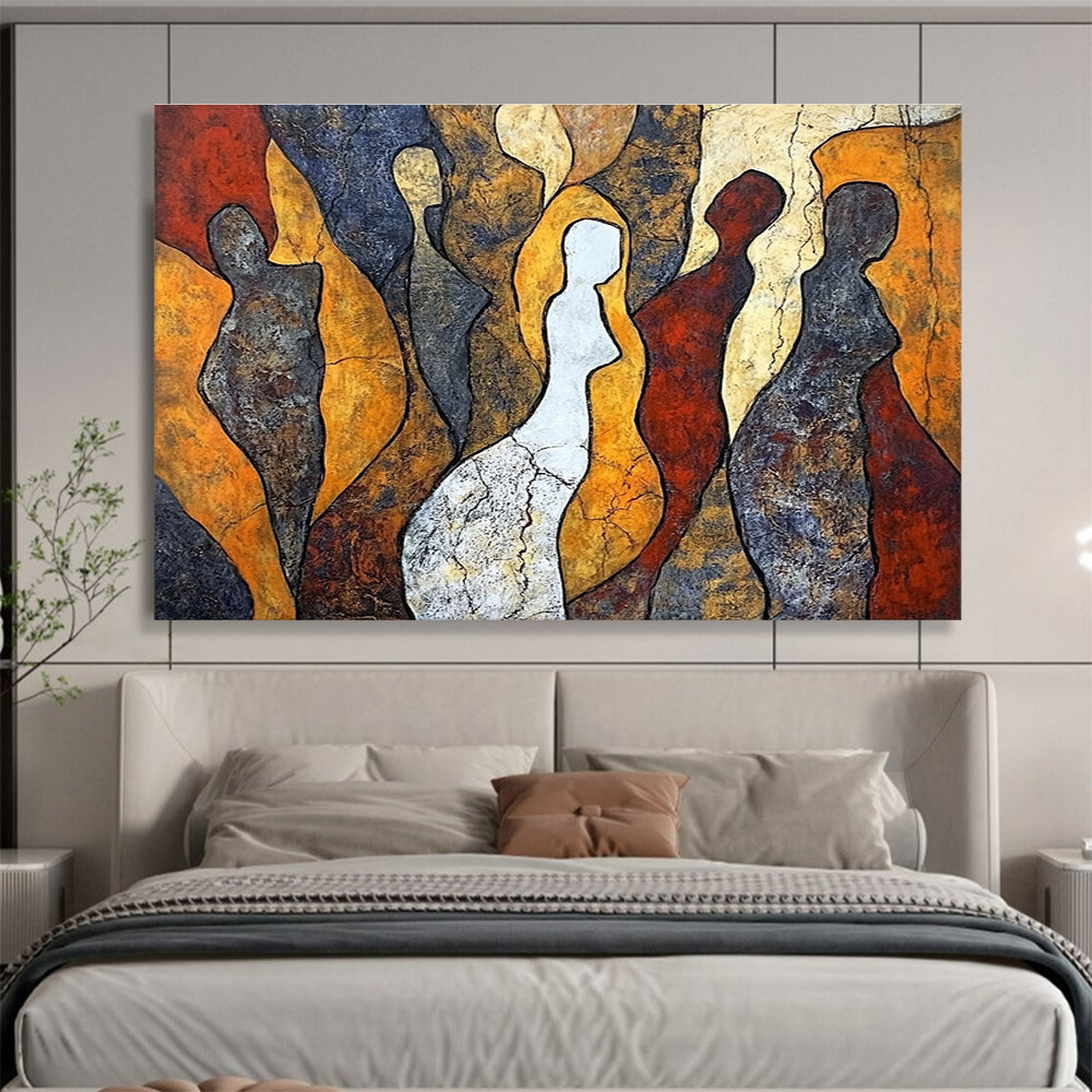 Figure - Silhouette Abstract Painting with Earthy Tones DYP112