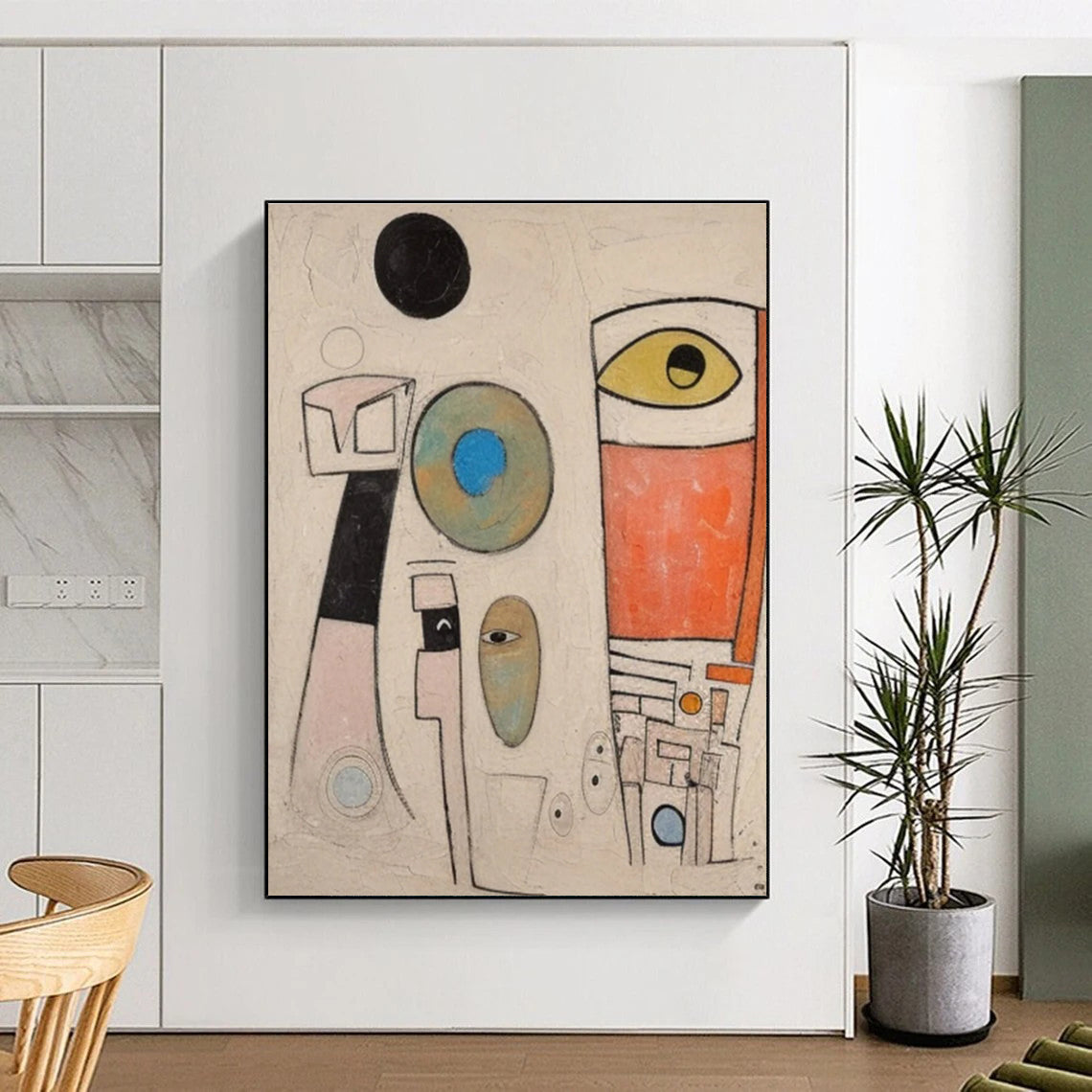 Colorful Abstract Portrait Shapes Painting ADGE027