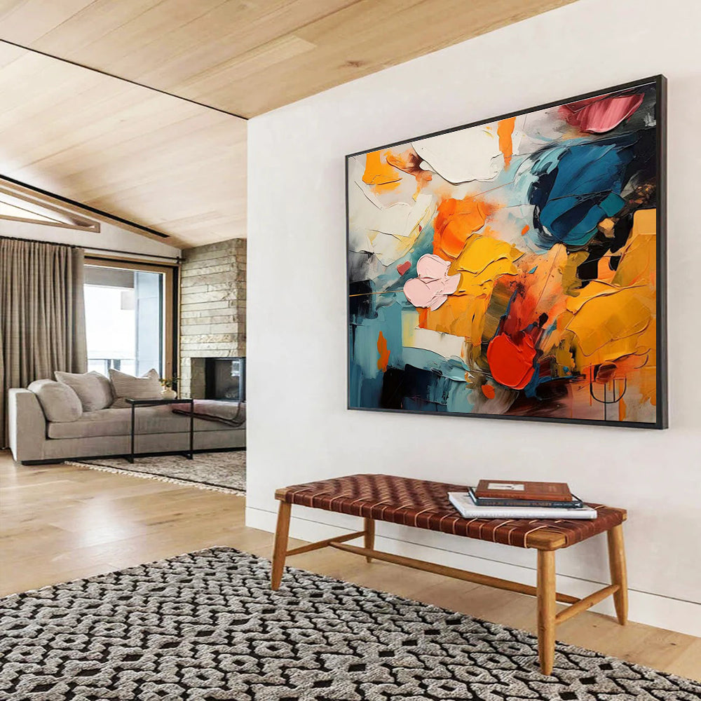 Customized Large Abstract Hand Painting for Antarctic Marine Microbial Enzyme Activity and Function Research Base DLZ3215