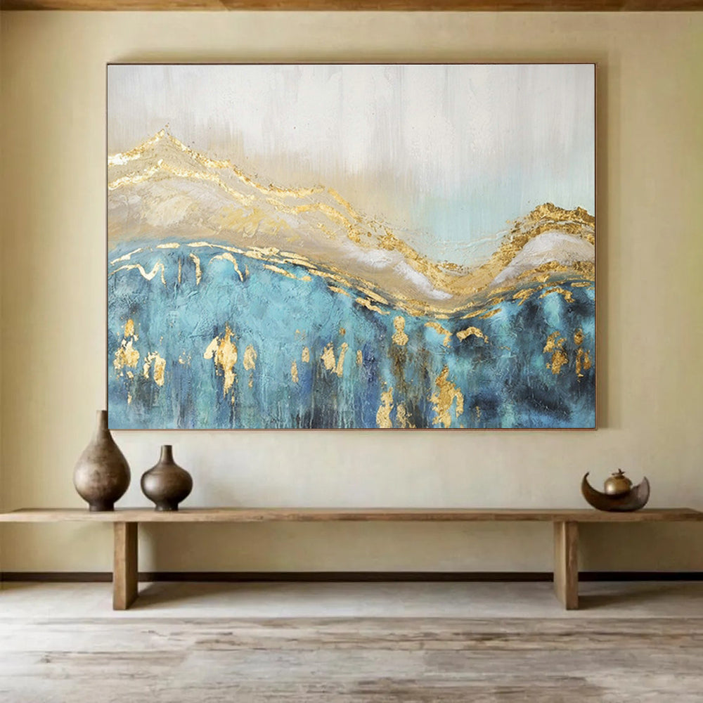 Oversized Custom Abstract Hand Painting for Arctic Tundra Permafrost Thaw Modeling and Prediction Institute DLZ3117