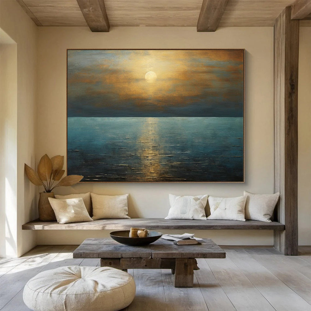 Custom-Made Spa Center Large Abstract Hand Painting