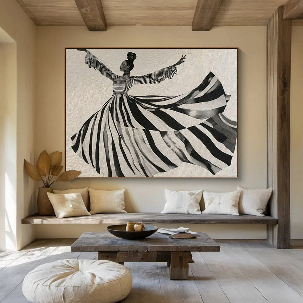 Bespoke Underground City Transit Hub Oversized Abstract Hand-Painted Mural DLZ2615