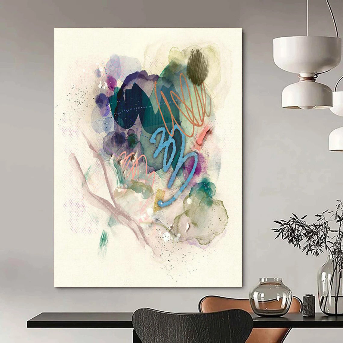 Large-Scale Customizable Hand-Painted Abstract Painting - Cool Art Decoration for Billiard Halls  DLZ0147