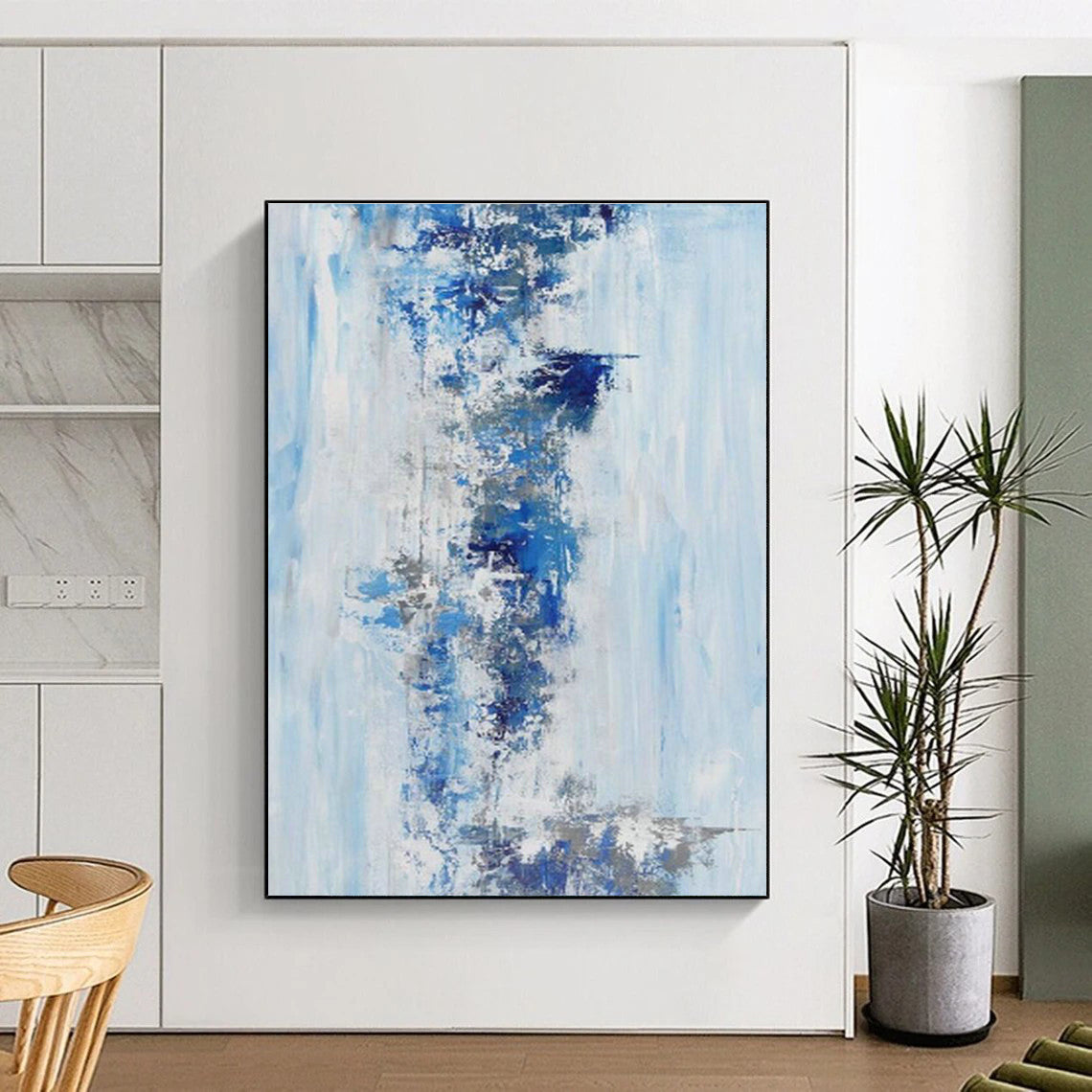 Oversized Custom Hand-Painted Abstract Artwork for Minimalist Interior Design Showrooms  DLZ0072