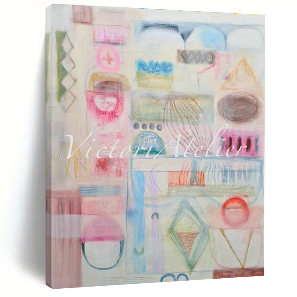 Oversized Custom Hand-Painted Abstract Wall Art for Urban Foraging Workshops  DLZ0091
