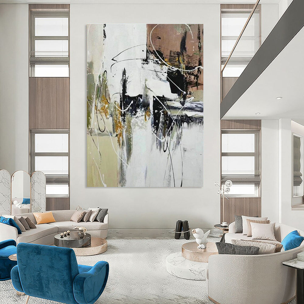 Grand Custom Hand-Painted Abstract Artwork - Artistic Prestige for High-End Wine Auctions  DLZ0320