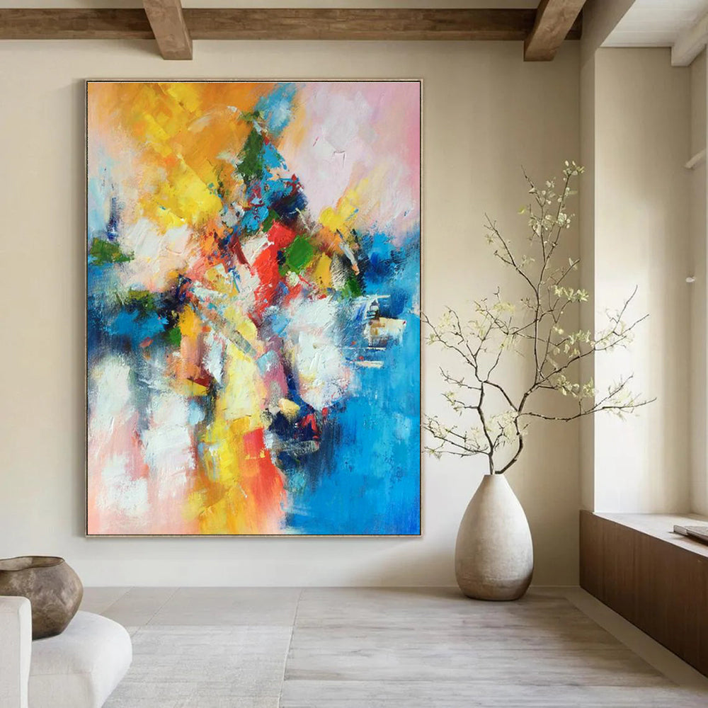 Monumental Custom Hand-Painted Abstract Art - Cultural Heritage for World Folk Art Galleries  DLZ0344
