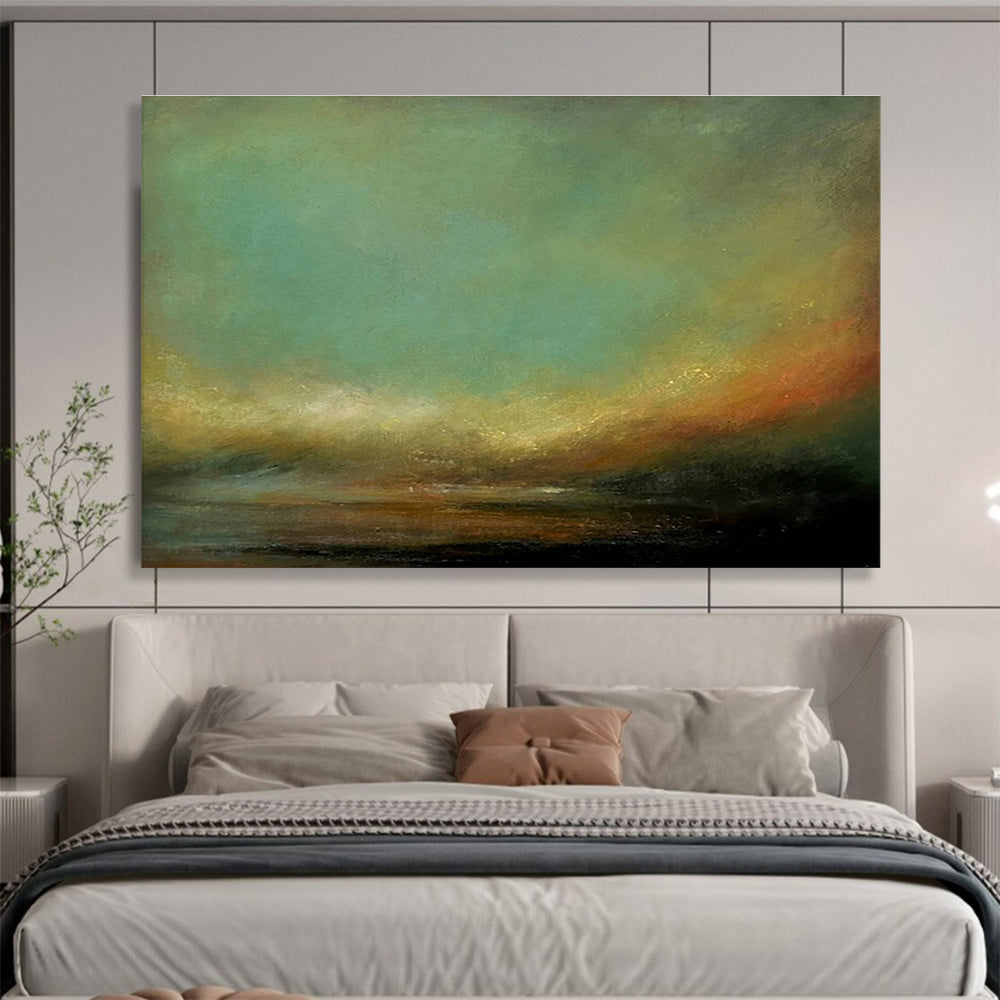 Oversized Custom Abstract Hand Painting for Arctic Freshwater River Sediment Transport and Deposition Research Station DLZ3162