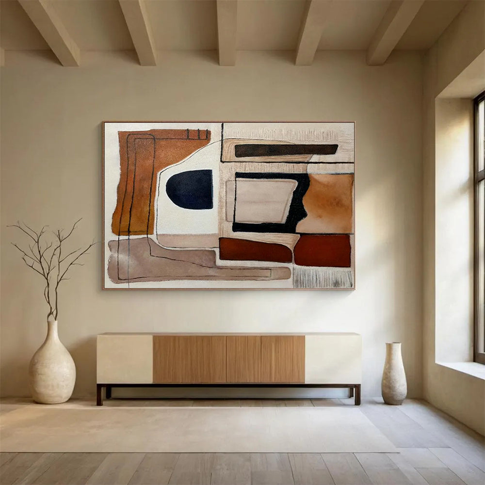 Customized Large-Scale Abstract Hand Painting for Arctic Tundra Reindeer Herding Cooperative Hub DLZ3039