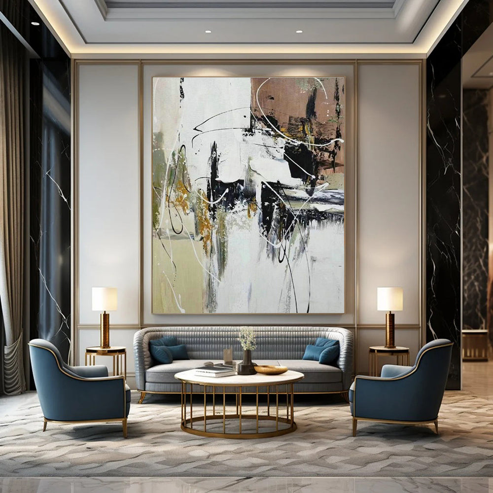 Grand Custom Hand-Painted Abstract Artwork - Artistic Prestige for High-End Wine Auctions  DLZ0320