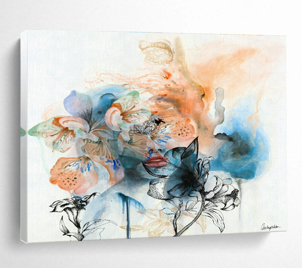 Large Custom Abstract Hand-Painted Art for Coral Reef Conservation Center Visitor Area DLZ2920