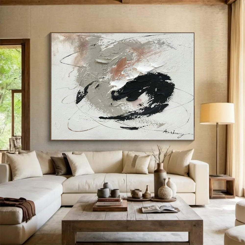 Oversized Custom Hand-Painted Abstract Art for Corridor DLZ2696