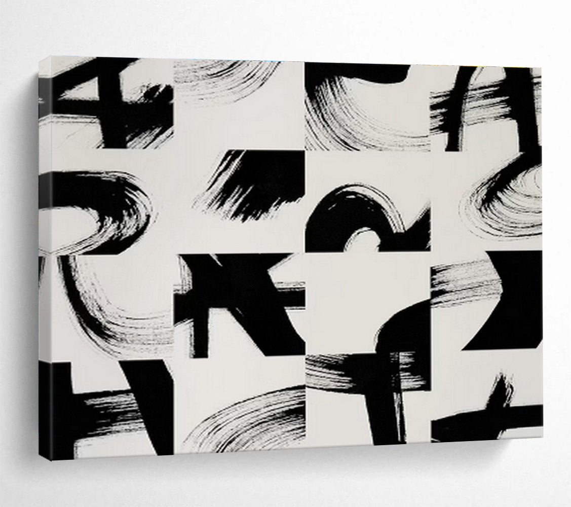 Custom Giant Abstract Hand Painting for Carbon Capture and Storage Site Control Center DLZ2831
