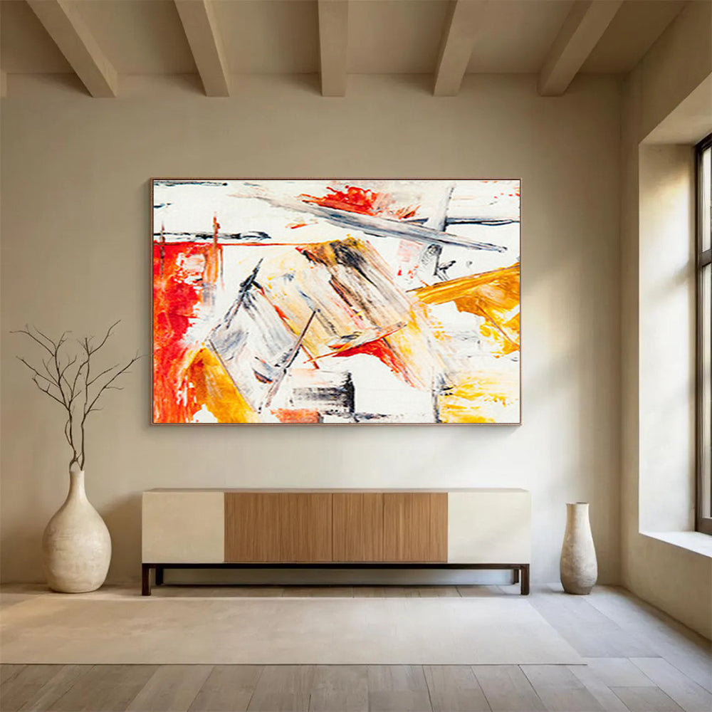 Oversized Custom Hand-Painted Abstract Art for Psychiatric Hospital Day Room DLZ2784