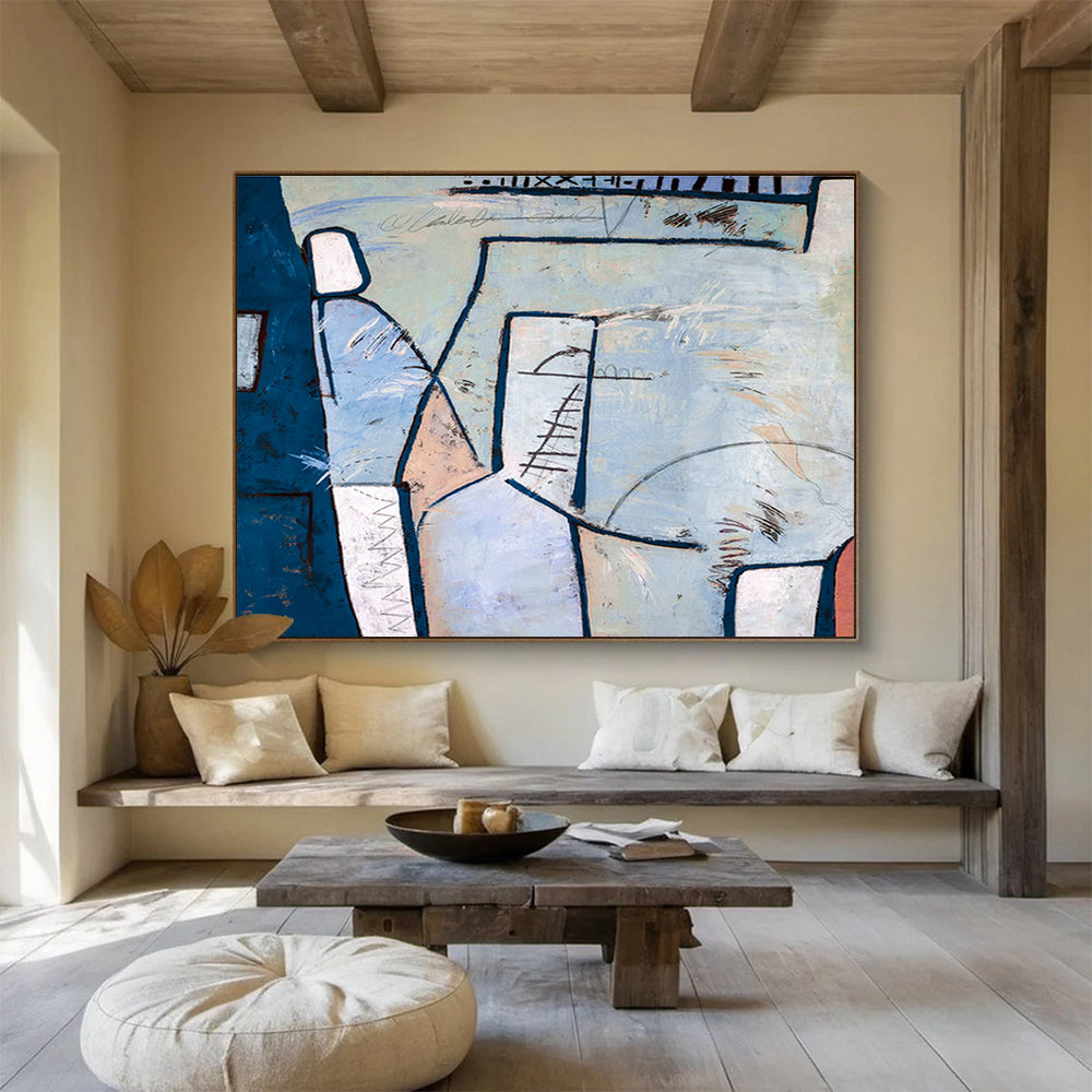 Oversized Custom Abstract Hand Painting for Vertical Waste Recycling Skyscraper DLZ2931